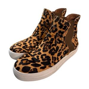 Naughty Monkey Sonder Cheetah Leather Pull On Ankle Boot Sneakers
